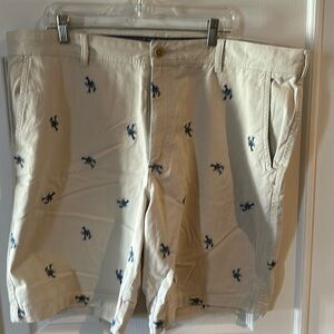 Izod light tan size 42 shorts with lobsters sewn accross shorts.
